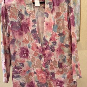Carole Little Floral Blazer in Pink and Purple